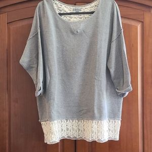 Grey Sweater Lace Tunic